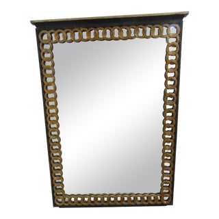 Regency Black & Silver Gilt Ring Mirror For Sale