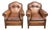 Vintage French Leather Club Chairs, 1960, Set of 2 For Sale