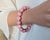 Gemstone Natural Rose Rhodochrosite Stretch Beaded Bracelet With Pink Matrix, 9" Long For Sale - Image 7 of 9