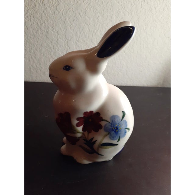 Ceramic 1970s Handpainted Ceramic Bunny Figurine Likely Made in Italy For Sale - Image 7 of 8