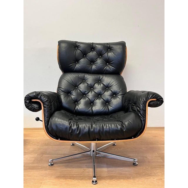Rosewood and Bent Plywood Lounge Chair and Ottoman, 1960s, Set of 2 For Sale - Image 11 of 17