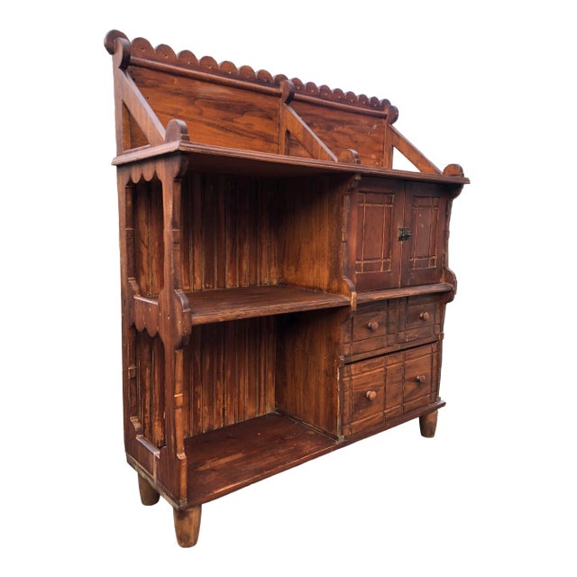 Late 19th Century Early American Bench Made Storage Cabinet For Sale