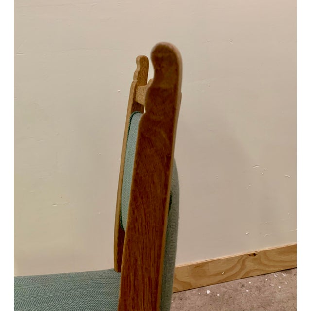 Brualist Nordic Danish Oak Dining Chairs in the Style of Henning Kjærnulf, 1960s For Sale - Image 9 of 11