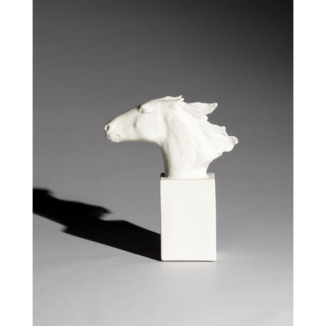 Rosenthal Porcelain Model 1609 Hannibal Equestrian Horse Head Sculpture by Albert Hinnrich Hussmann for Rosenthal, 1920s-1940s For Sale - Image 4 of 11