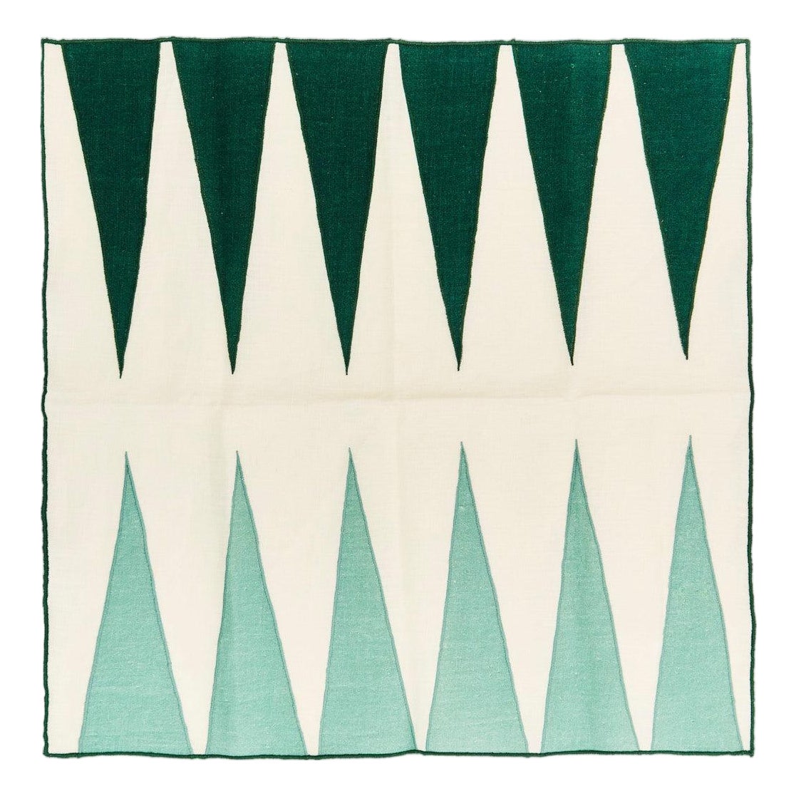 Misette Backgammon Linen Napkins, Set of 4, Green | Chairish