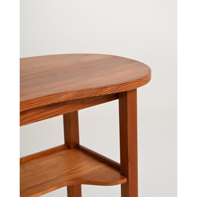 Nordic Pine Console Table with Shelf, 1950s For Sale - Image 4 of 8