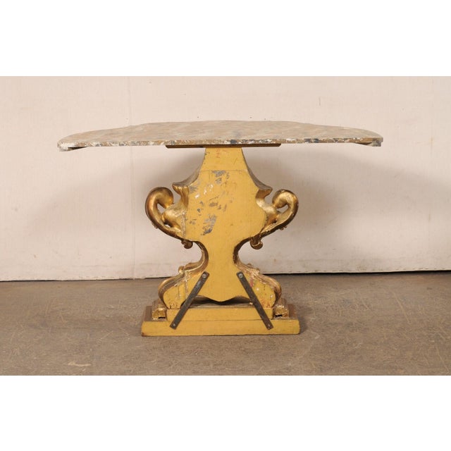 Italian Antique Urn-Carved Pedestal Console For Sale - Image 10 of 12