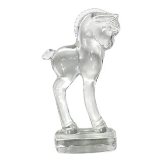 Vintage Heisey Clear Glass Standing Colt Horse Figurine For Sale