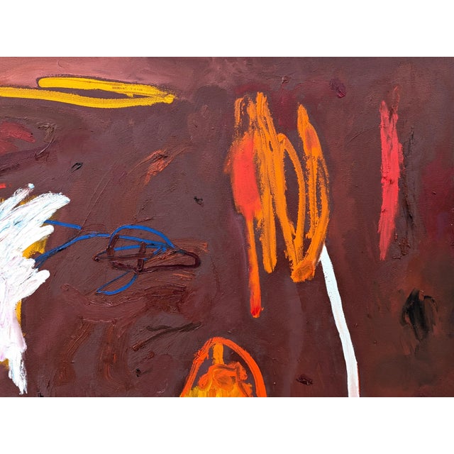 2020s Peter Healy "Dropping a Lit Match" Contemporary Warm Toned Abstract Expressionist Painting, 2024 For Sale - Image 5 of 10