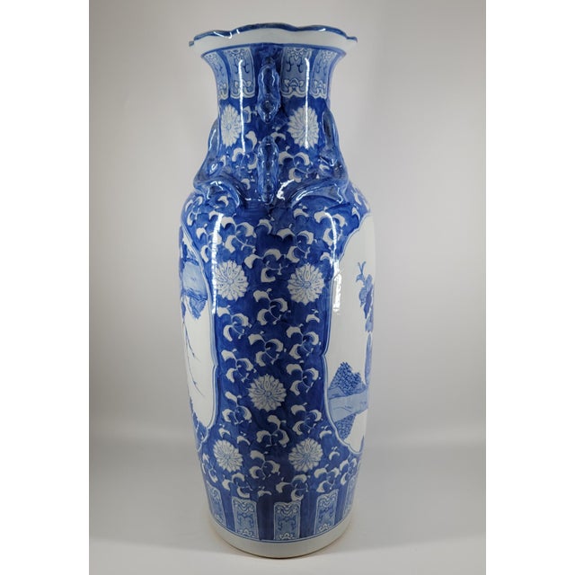 A magnificent example of vintage Chinese export porcelain, this grand-scale floor vase was originally purchased from a...