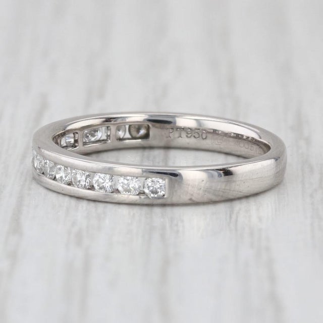 Modern 0.45ctw Diamond Wedding Band 950 Platinum Size 7 Stackable Anniversary Ring Igi For Sale - Image 3 of 6