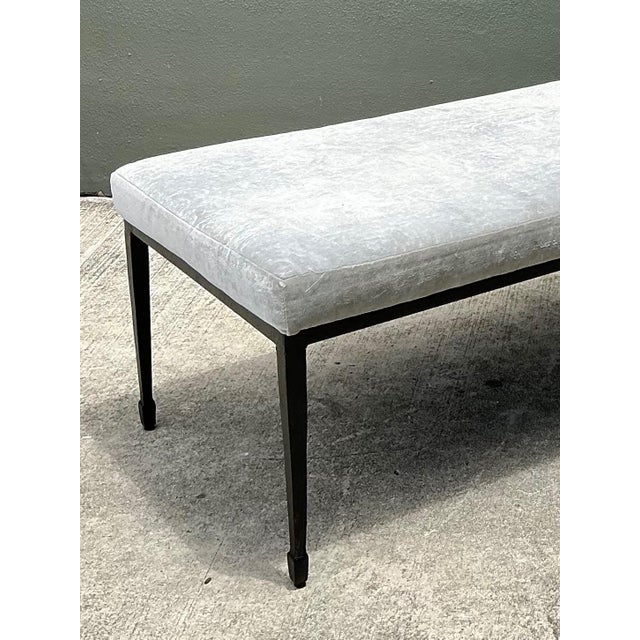 This vintage upholstered bench by Bernhardt is a striking example of Mid-Century Modern minimalism, blending high-end...