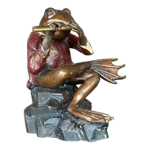 Vintage Boho Bronze Crossed Legged Frog