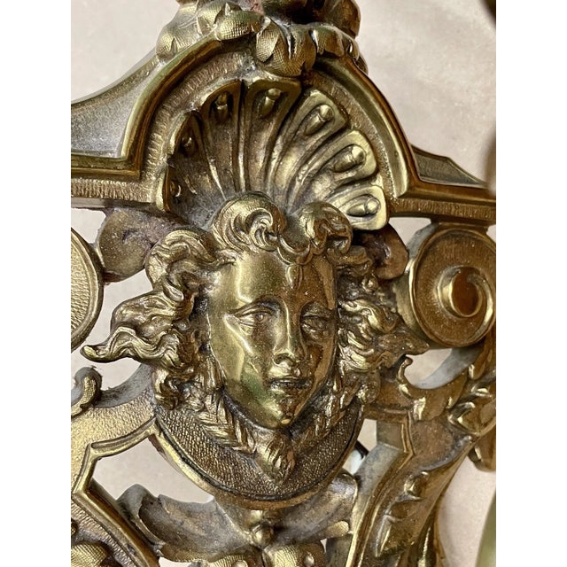 Masterpiece 19thc French Louis XV Massive Gilt Bronze Gas Converted Wall Sconce Signed by Maison E. Mottheau & Fils Paris. For Sale - Image 12 of 18