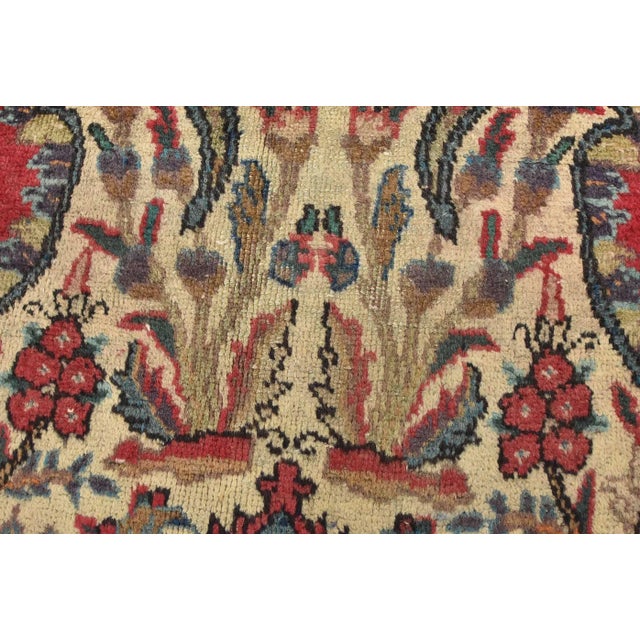 1970s Tabriz Rug 6’10” X 10’2” Red Wool Traditional Semi-Antique Hand-Knotted Carpet For Sale - Image 5 of 15