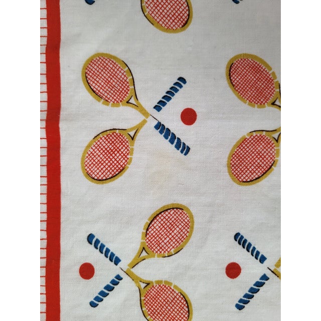 1950s Cotton Tennis Napkins- Set of 4 For Sale - Image 11 of 11