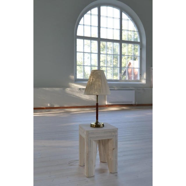 1950s Mid-Century Modern Table Lamp with Brass Base attributed to Ewå Värnamo, 1950s For Sale - Image 5 of 11