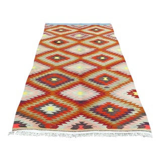 1960s Vintage Handmade Kilim Rug - 67" X 118" For Sale