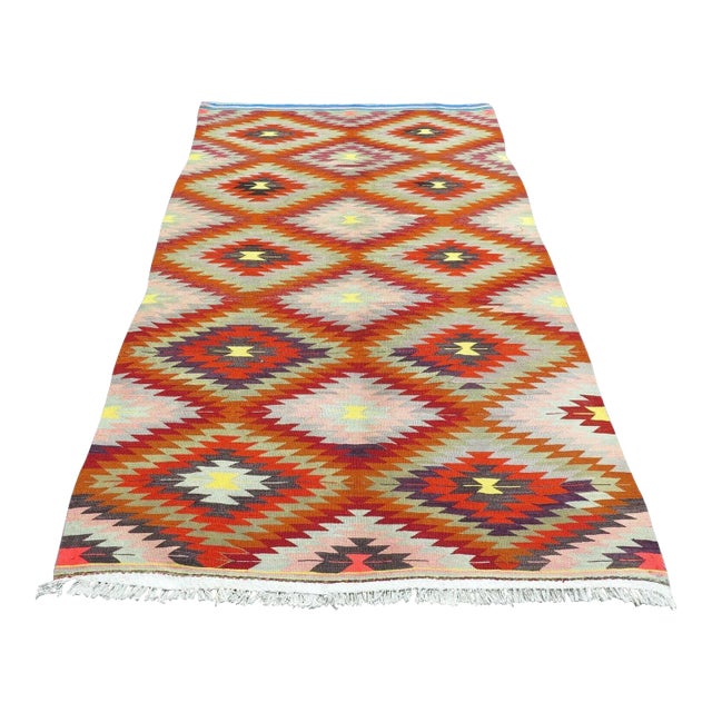 1960s Vintage Handmade Kilim Rug - 67" X 118" For Sale