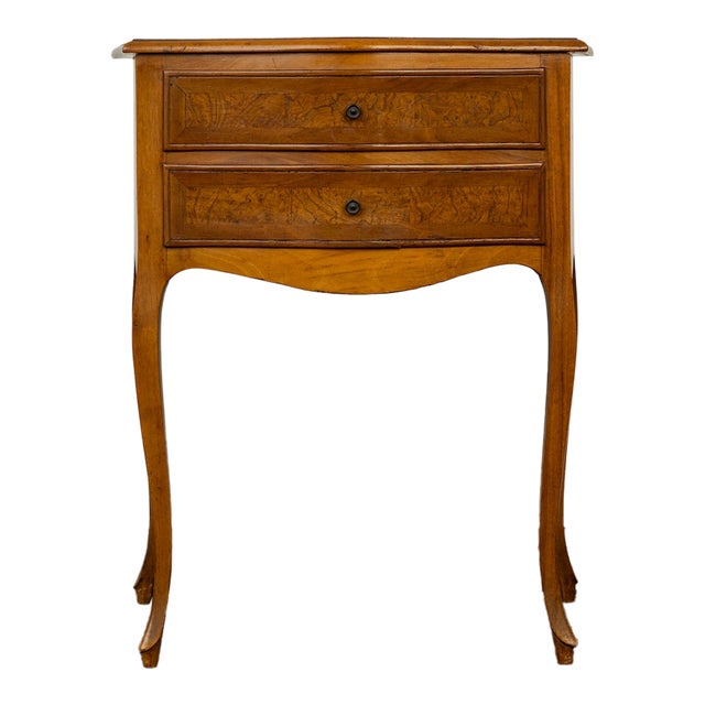 Early 20th Century French Louis XV Style Walnut Two Drawer Nightstand For Sale