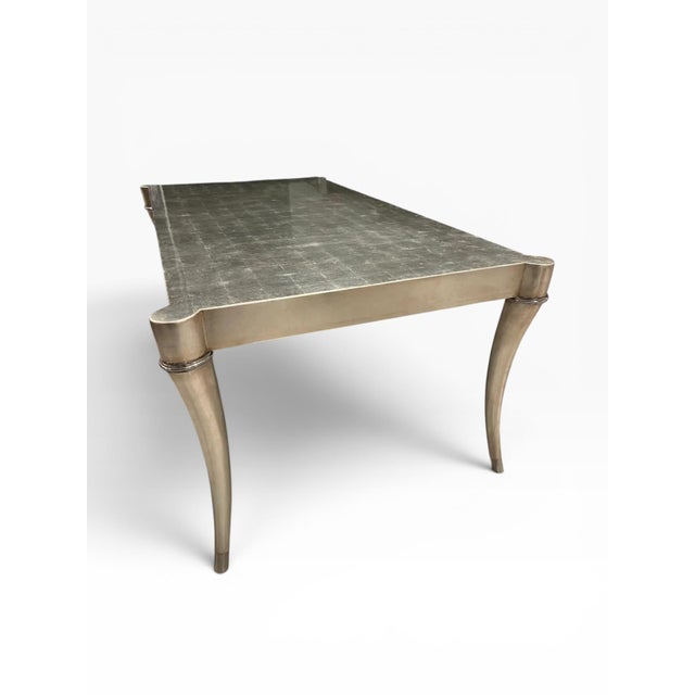 2010s Ferguson Copeland Silver Leaf Coffee Table With Curved Sabre Legs For Sale - Image 5 of 15