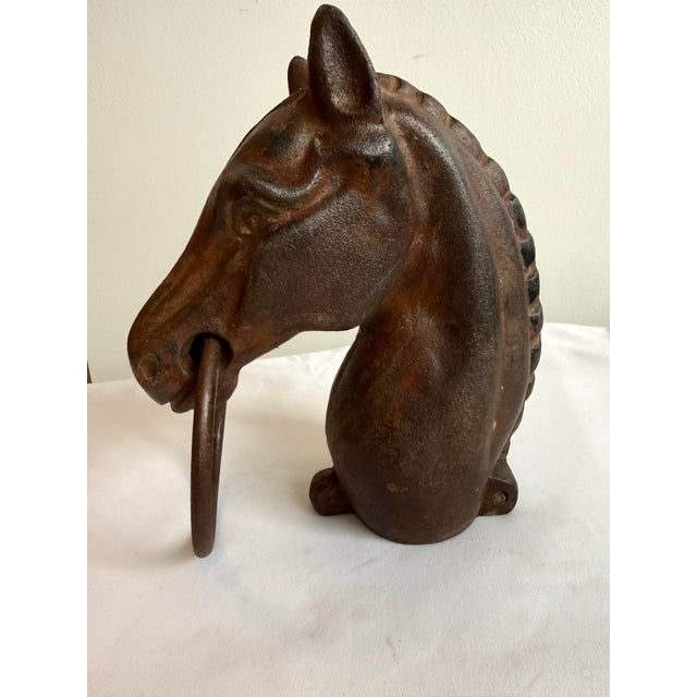 Antique victorian cast iron horse head for hitching post. Use as a door stop or bookend. Would make a great addition to...