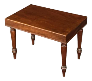English Rectangular Side or End Table of Mahogany on Turned Legs