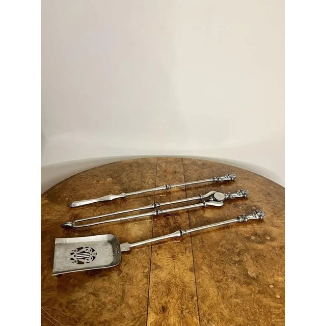 Metal Antique George III Steel Fire Irons, 1800, Set of 3 For Sale - Image 7 of 7
