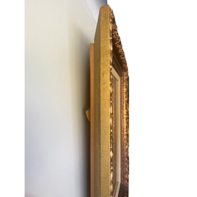 Mid 20th Century Vintage Bronze-Gilt Ornate Frame With Linen Liner & Glass For Sale - Image 5 of 15