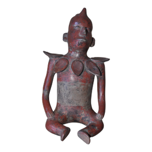 Large Vintage Pre Columbian Colima Style Seated Terracotta Figure