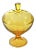 Amber Lidded Pedestal Bowl For Sale