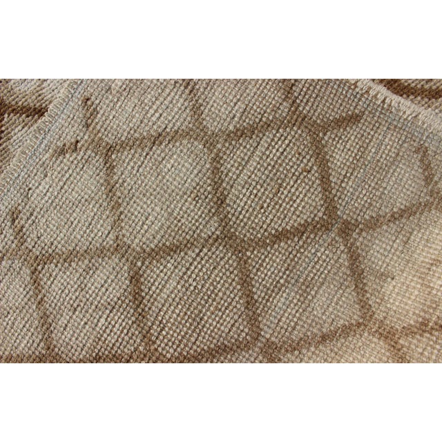 Tribal Vintage Hand Knotted Oushak Runner With All-Over Diamond Design For Sale - Image 9 of 10