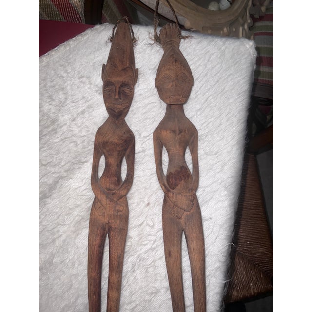 Mid-Century Modern African Carved Spoon and Fork Decor - Set of 2 For Sale - Image 3 of 8