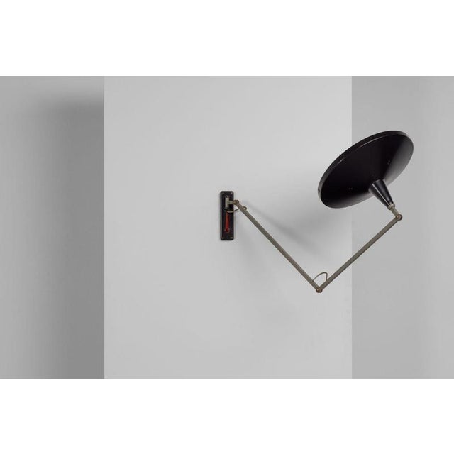 Black Model 4050 Panama Wall Lamp by Wim Rietveld for Gispen, 1955 For Sale - Image 15 of 18