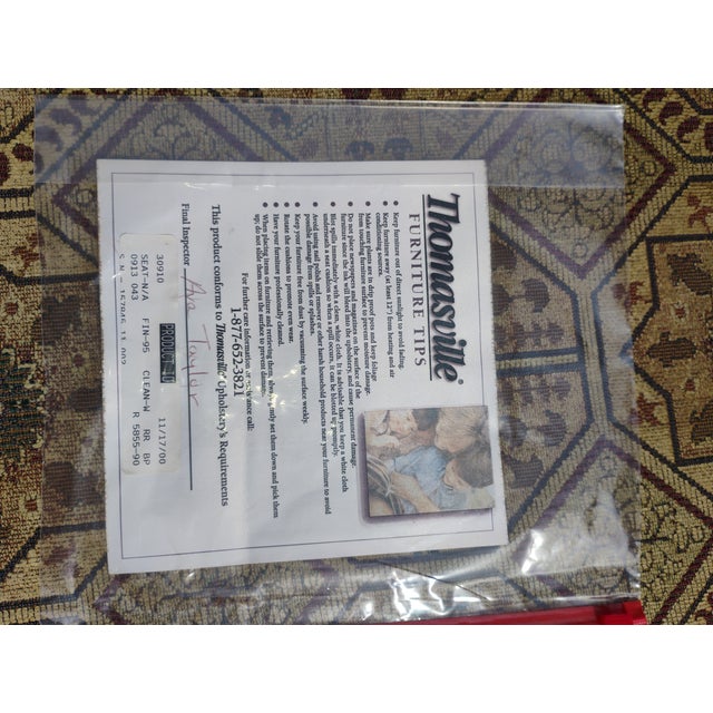 Vintage Thomasville Collection, Armchairs, Ottoman & End Table. For Sale - Image 11 of 12