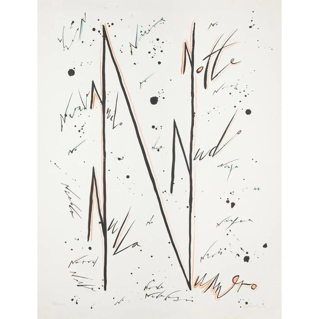 Letter Letter N Orange'' by Rafael Alberti, from Alphabet series, is an original lithograph, realized by Rafael Alberti in...