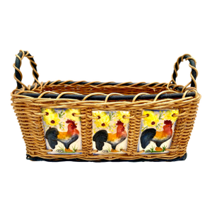 Vintage Rustic Wood Sunshine Rooster Basket
