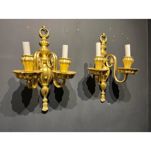 1920s 1920s Caldwell Gilt Bronze Sconces For Sale - Image 5 of 8