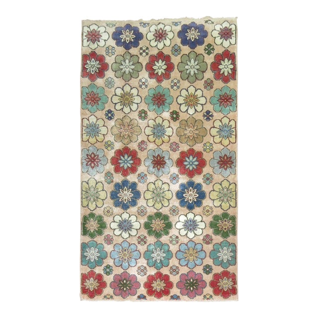 Vintage Turkish Deco Rug For Sale