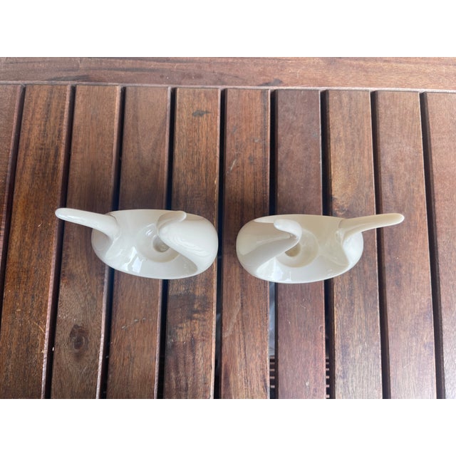 Lenox Art Deco Lenox Usa Lyre Candlesticks - Pair For Sale - Image 4 of 5