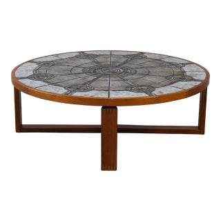 1970s Danish Tile-Top & Teak Brutalist Coffee Table by Trioh Møbelfabrik For Sale