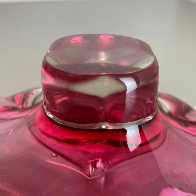 Large Murano Glass Pink Floral Bowl, Italy, 1970s For Sale - Image 16 of 17