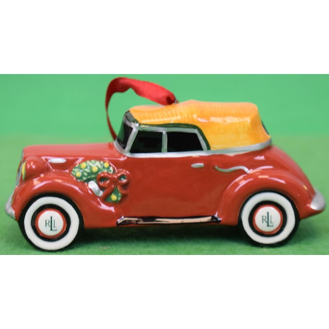 Box Set X 3 Ralph Lauren Ceramic Classic Roadsters Christmas Ornaments (New W/ Tartan Box) For Sale - Image 11 of 14