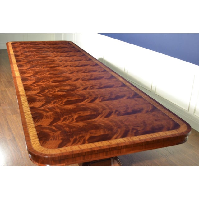Large Mahogany Regency-Style Banquet Dining Table by Leighton Hall Made-To-Order For Sale - Image 4 of 8