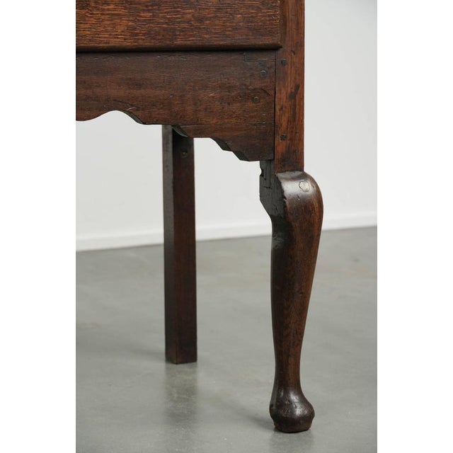 Antique English Oak Dresser with Brass Handles, 1700s For Sale - Image 10 of 11