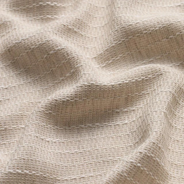 Schumacher SAMPLE - Schumacher Sea Drift Sheer Fabric In Ivory & Natural For Sale - Image 4 of 4