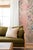 Chinoiserie Mahjong Floral Stripe Grasscloth Wallpaper by House Party | Coral Crack | 8 Yards For Sale - Image 3 of 7