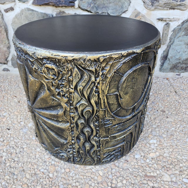 Mid 20th Century Adrian Pearsall "Goop" Brutalist Side Drum Table For Sale - Image 5 of 18