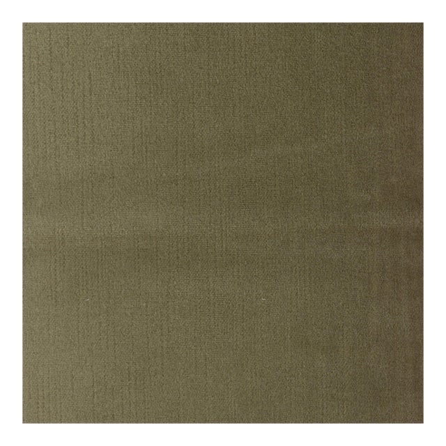 Bunny Williams Home Taj Stool in Moss Performance Velvet - Sample For Sale