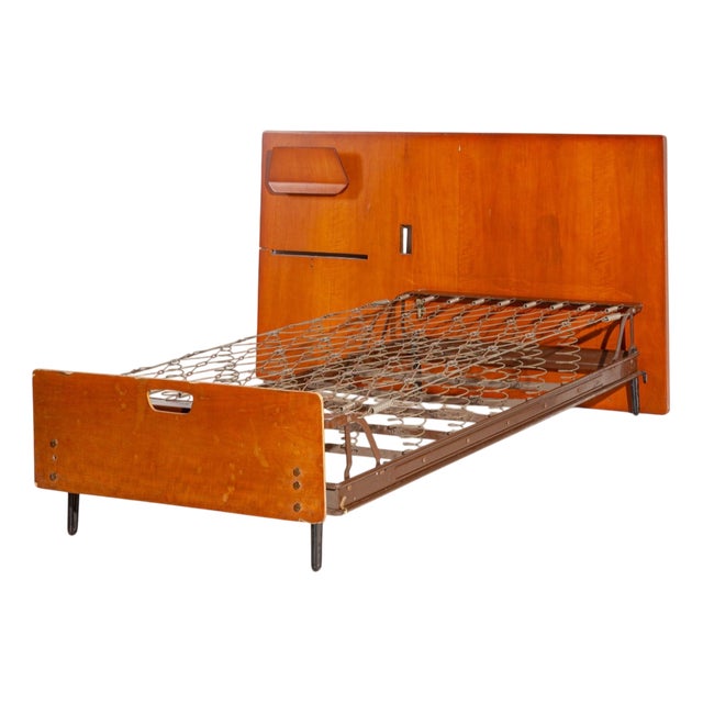 Single Bed with Shelf and Book Holder by Osvaldo Borsani for ABV, 1950s For Sale